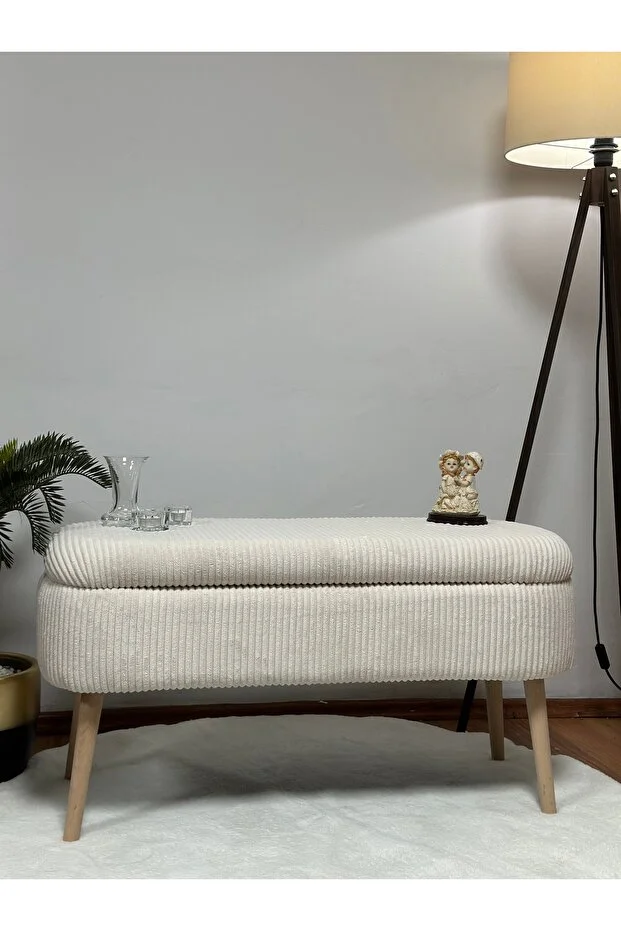 OSLO Babyface Turuncu Çok Amaçlı Sandıklı Dekoratif Bench Puf